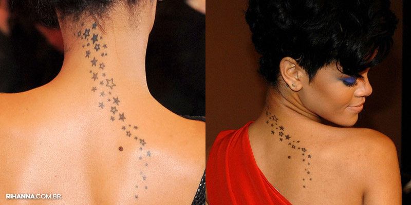 Rihanna tatuagem constelação estrelas