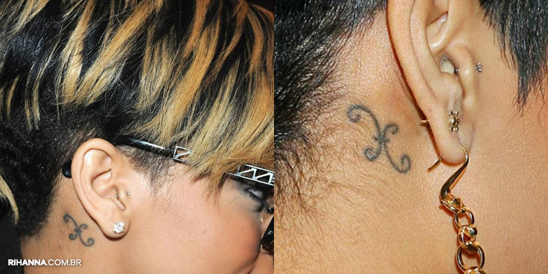 Rihanna tatuagem signo peixes