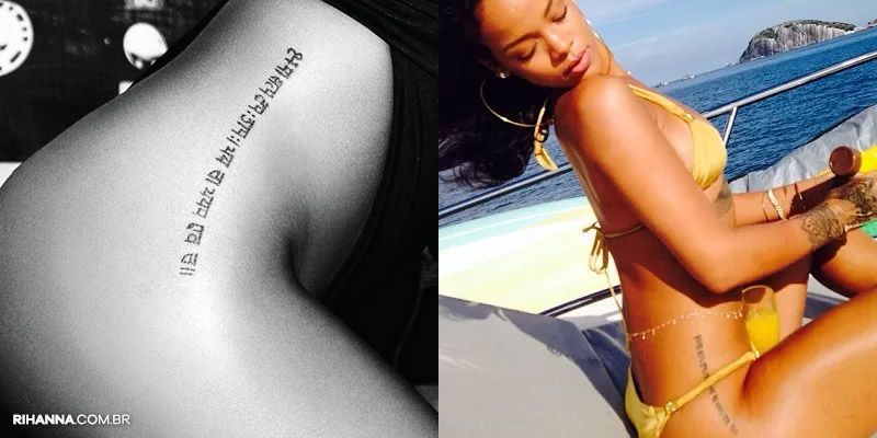 Rihanna tatuagem sânscrito