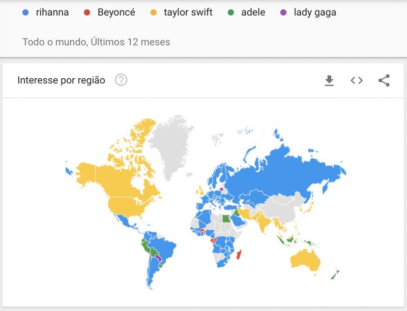 Rihanna Google Comparativo de interesses